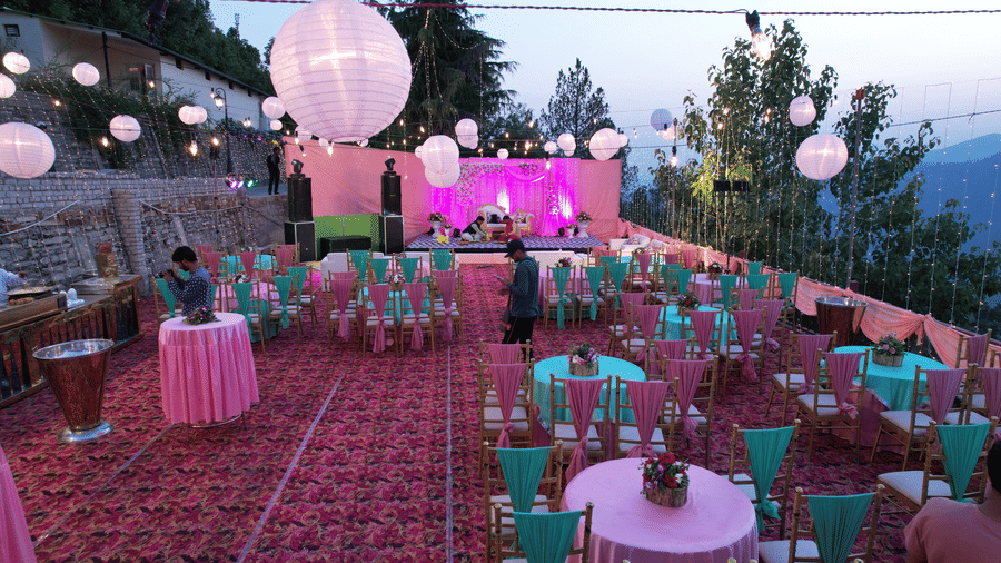 Outdoor wedding setup Mukteshwar